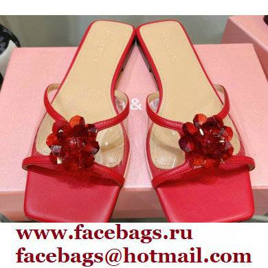 Mach & Mach Rose Flower Slides PVC Red 2022 Mach & Mach Rose Flower Slides PVC Red 2022